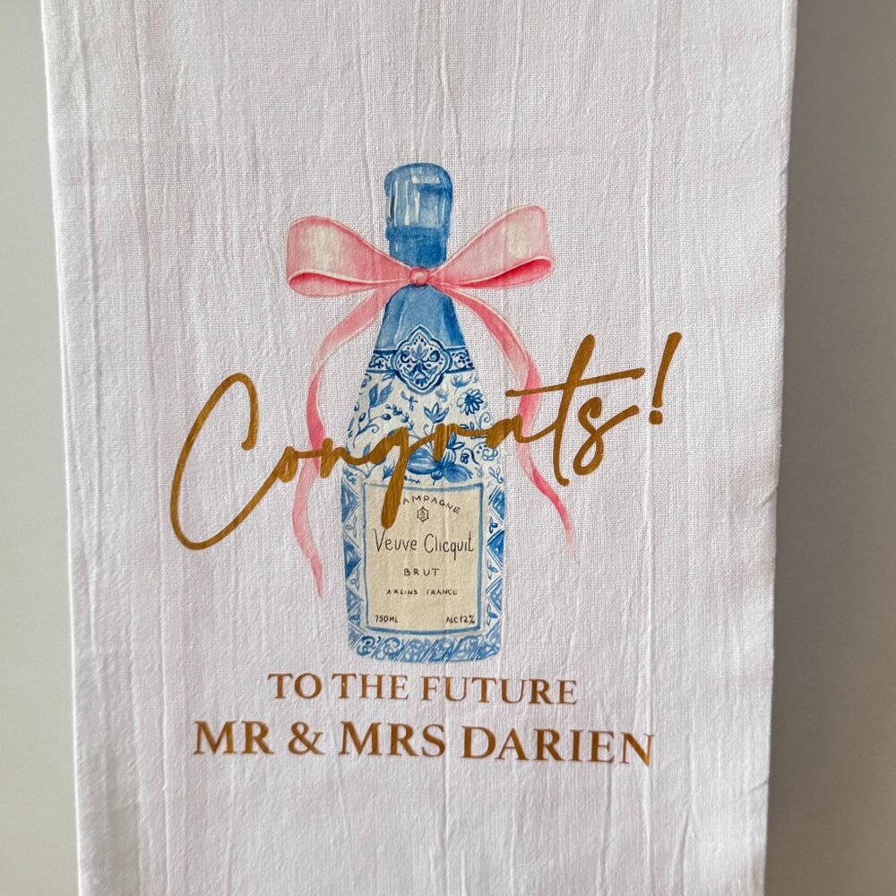 Personalized Engagement Flour Sack Towels
